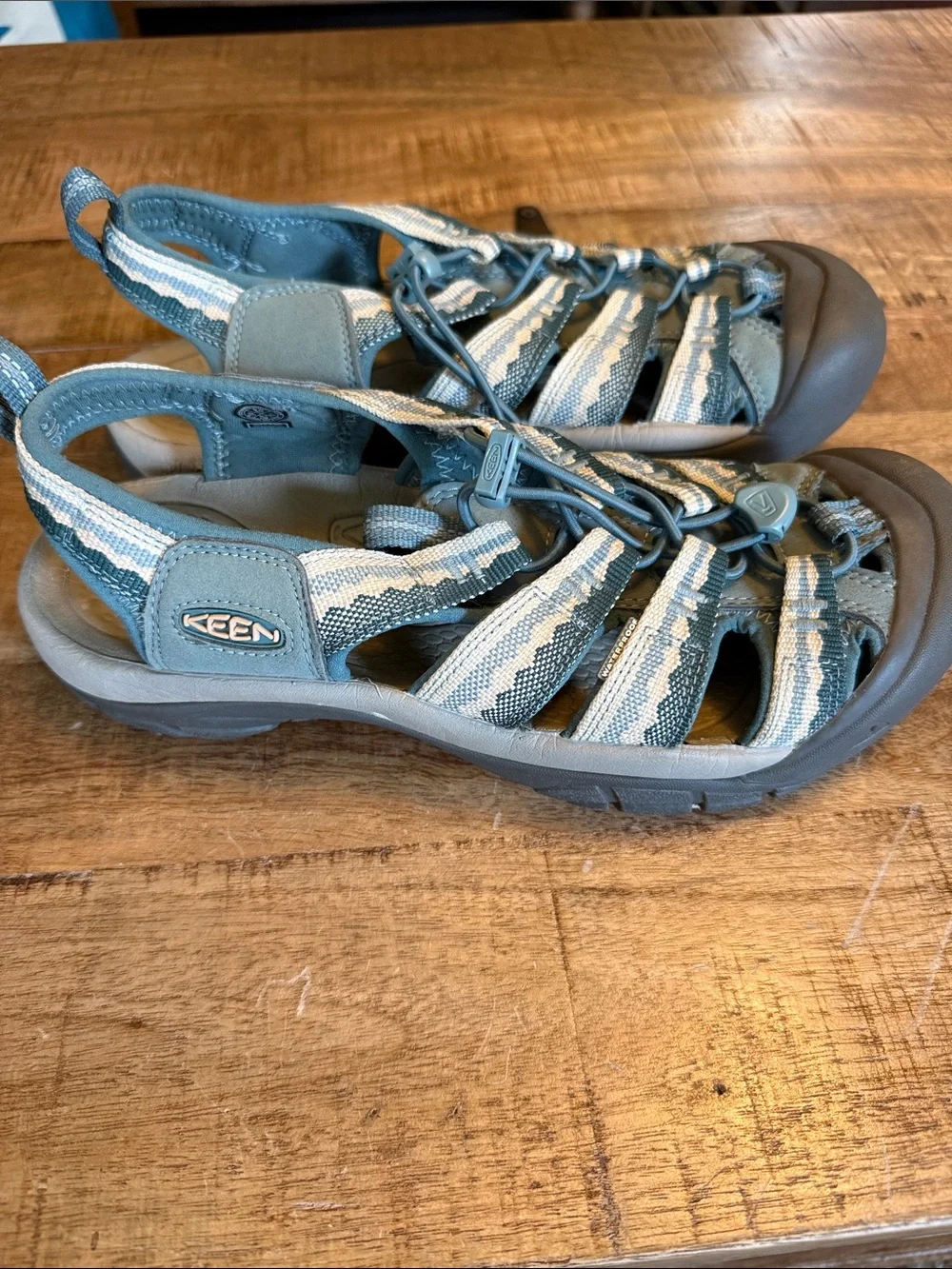 Keen Blue and White Closed-Toe Outdoor Sandals